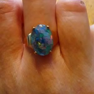 Black opal ring